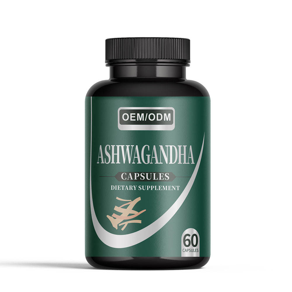 Private Label Natural Ashwagandha Extract Capsules Herbal Supplement for Adults 60 Capsules/Bottle OEM